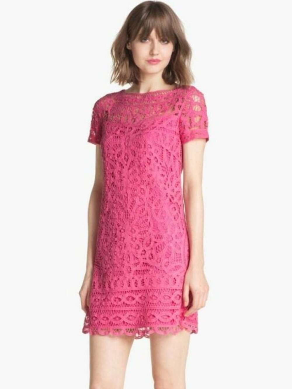 Lilly Pulitzer Barbie Pink Marie Kate Lace Mini Dress
